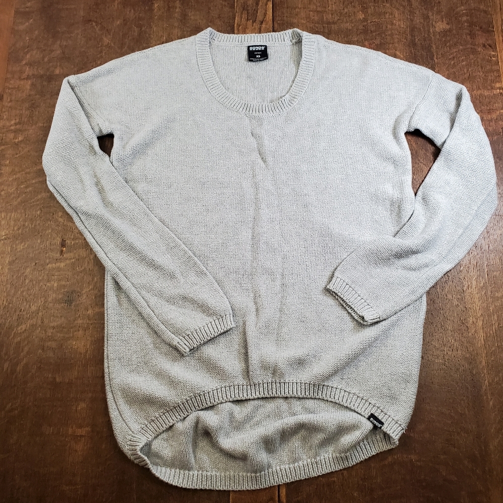 Bonds 100% cotton grey knit pullover crewneck sweater